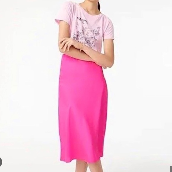 J. Crew Dresses & Skirts - J. Crew Barbie Pink Midi Slip Skirt NWT Never Worn